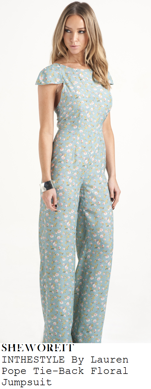 lauren-pope-blue-floral-print-shoulder-detail-wide-leg-jumpsuit