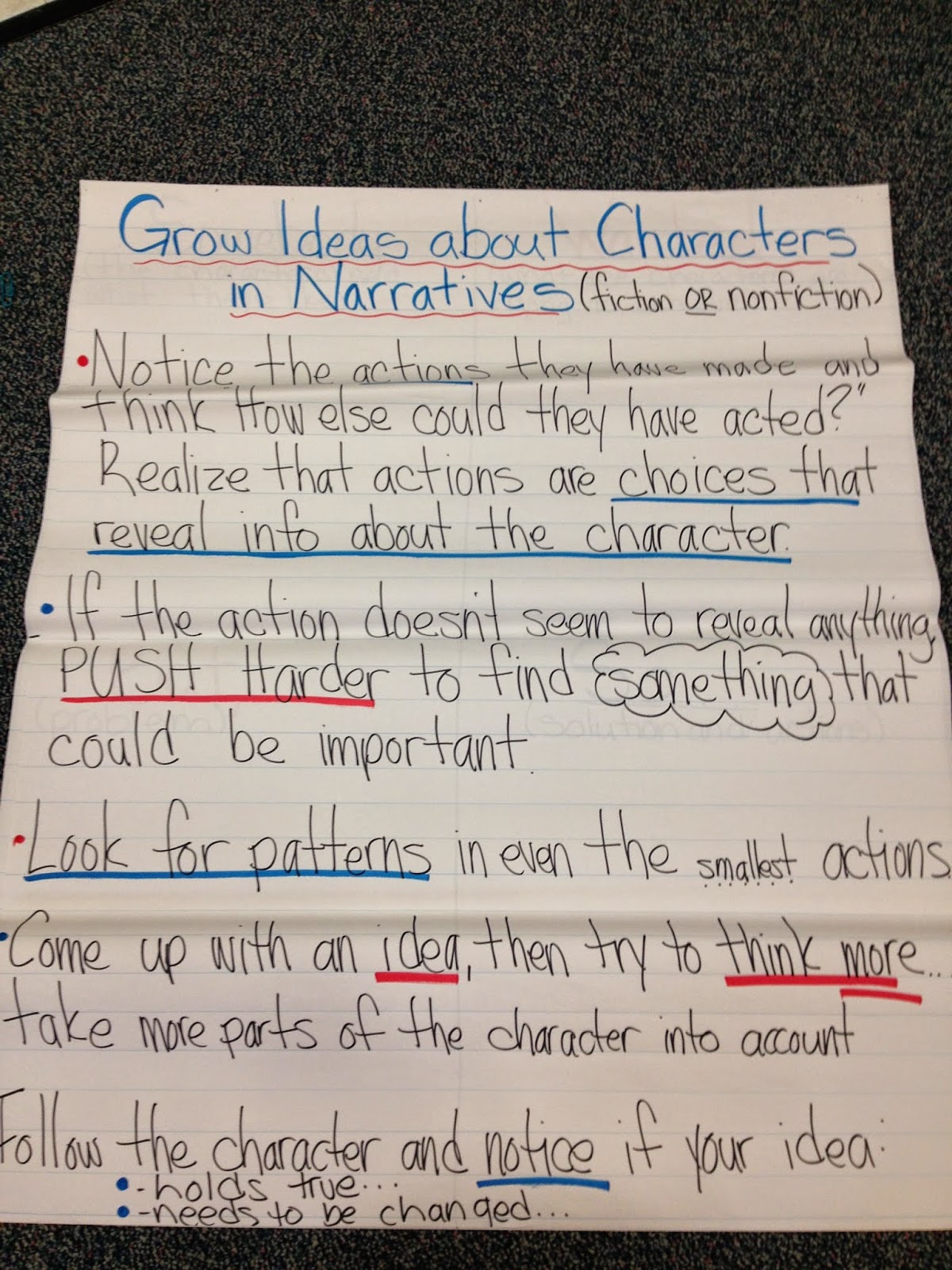 Miss McTeacher Anchor Charts Character Analysis