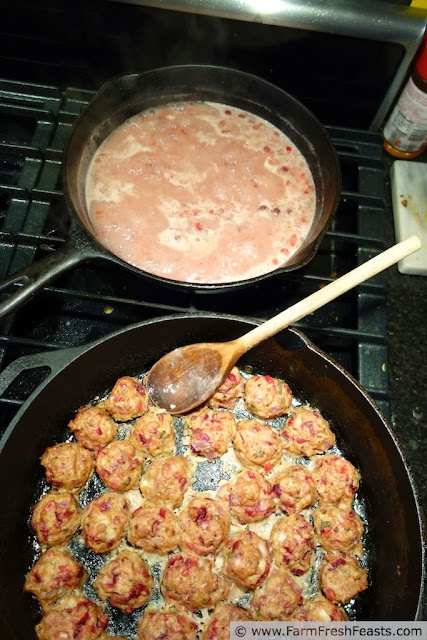 Making Cranberry Chicken Meatballs with Cranberry Gravy | Farm Fresh Feasts