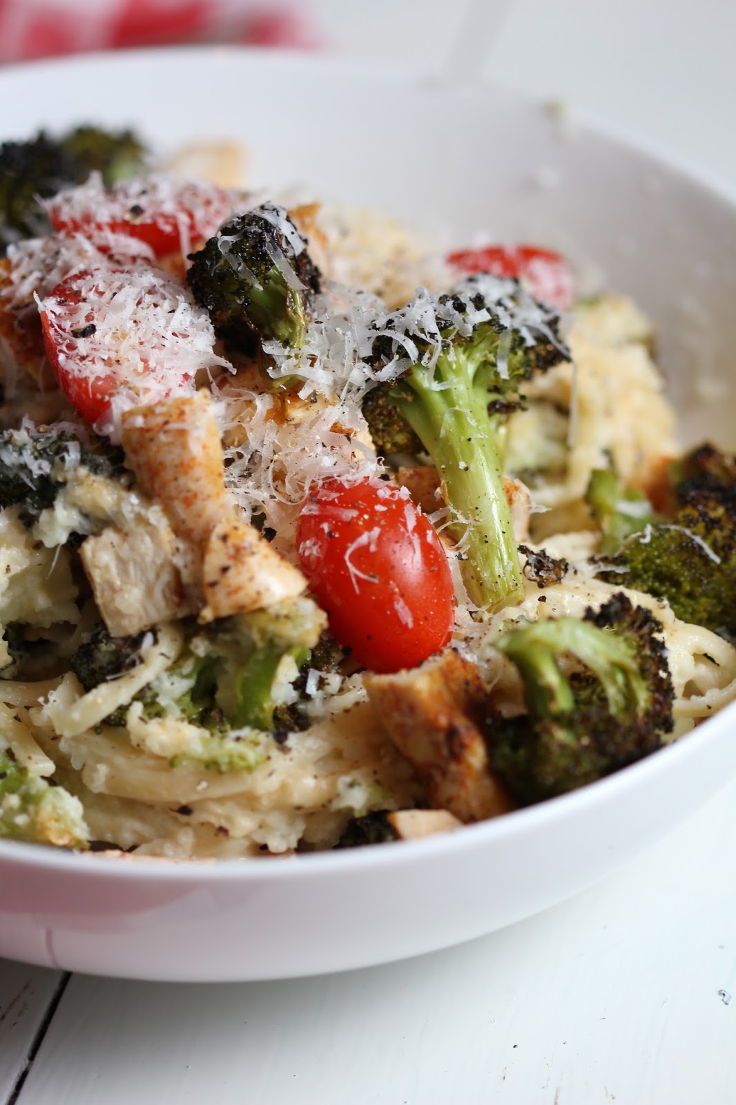 carmen's kitch Healthy Fettucine Chicken Alfredo