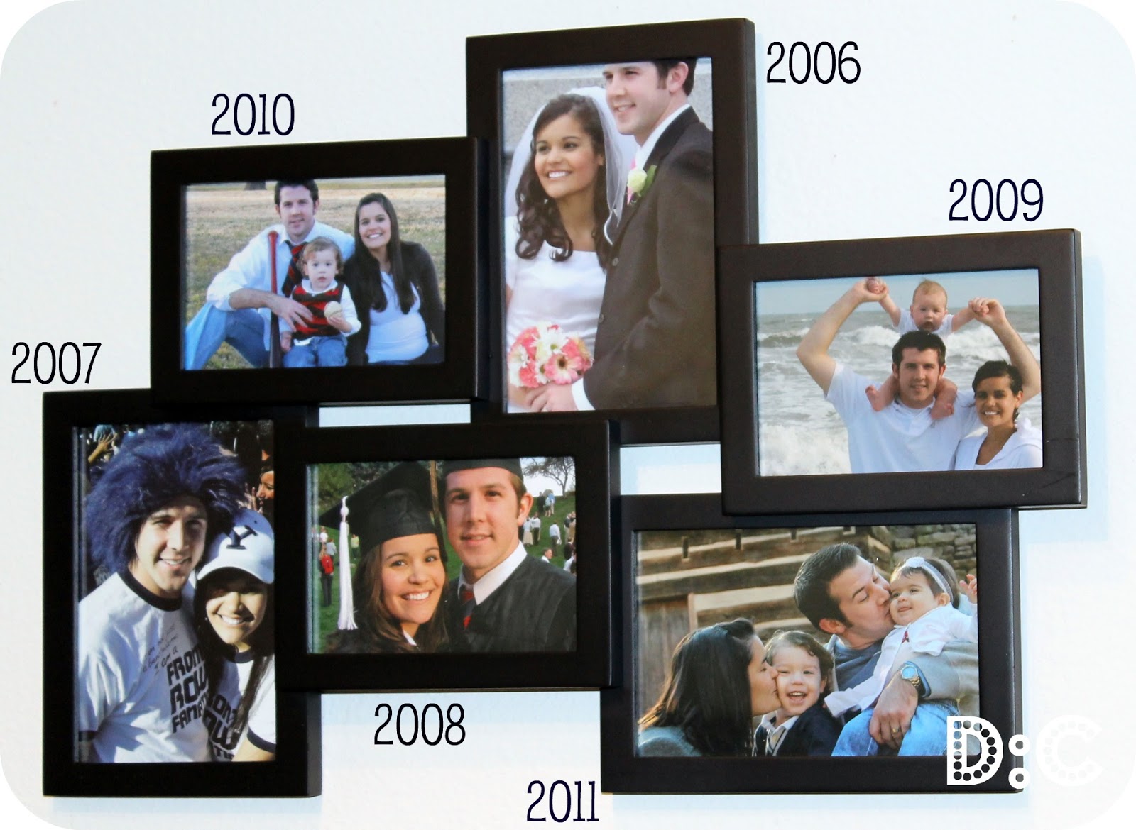 Destination Craft 5 Year Anniversary Gifts A Picture Frame With From Each Year Of Our Marriage I Added The Years On Picnik Just As Reference