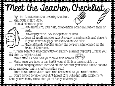 Adventures of First Grade: Meet the Teacher Ideas