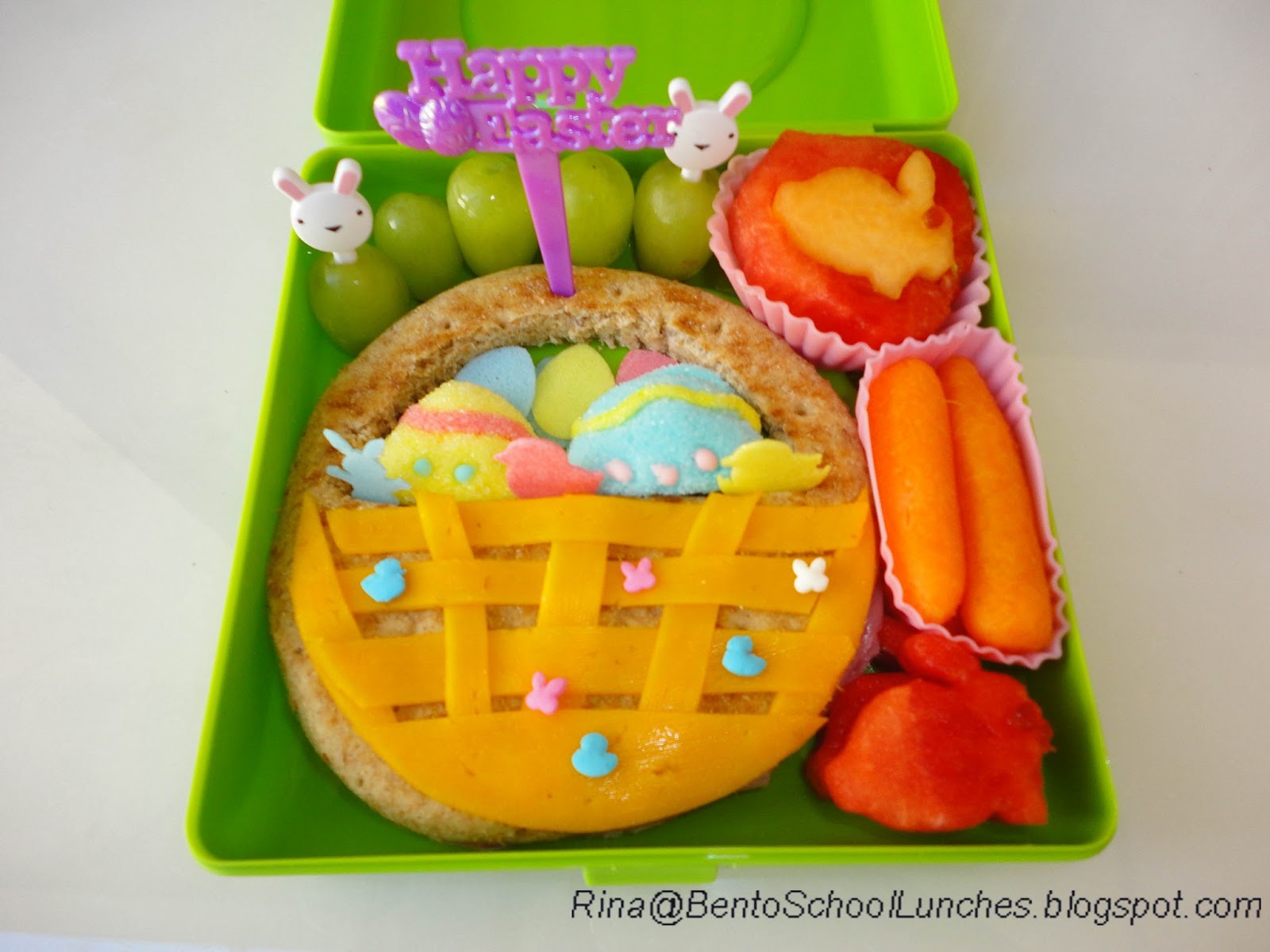 Bento School Lunches Happy Easter Bento Lunch 264 Easter Basket & Bunny Hop