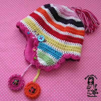 crochet, crochet for children, crochet hat, crochet patterns, lining of the hats, Magic with hook and needles, Vendula Maderska design, winter earflap