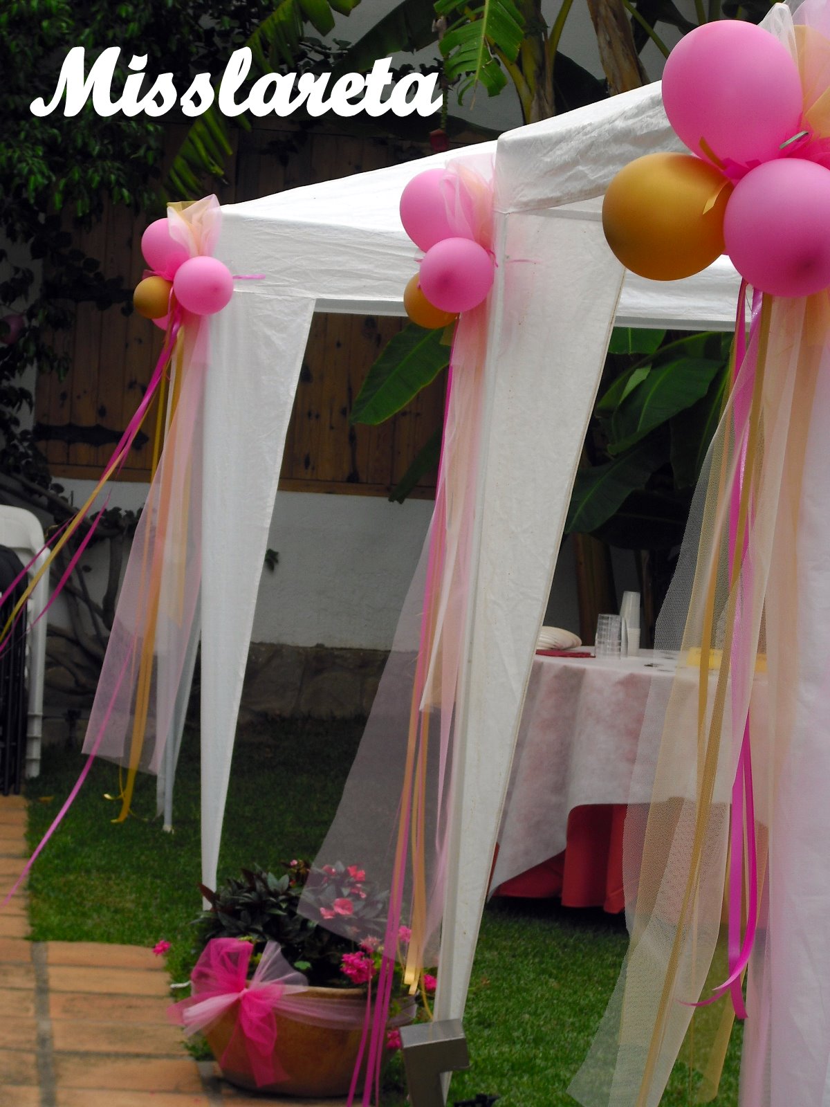 Bautizo Decoracion Jardin ~ Las carpas estaban decoradas con grandes lazos de tul y cintas de Bautizo Decoracion Jardin ~ Las carpas estaban decoradas con grandes lazos de tul y cintas de