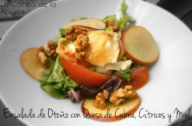 Ensalada de Otoño con queso de cabra, cítricos y miel. Ensalada de Otoño con queso de cabra, cítricos y miel.