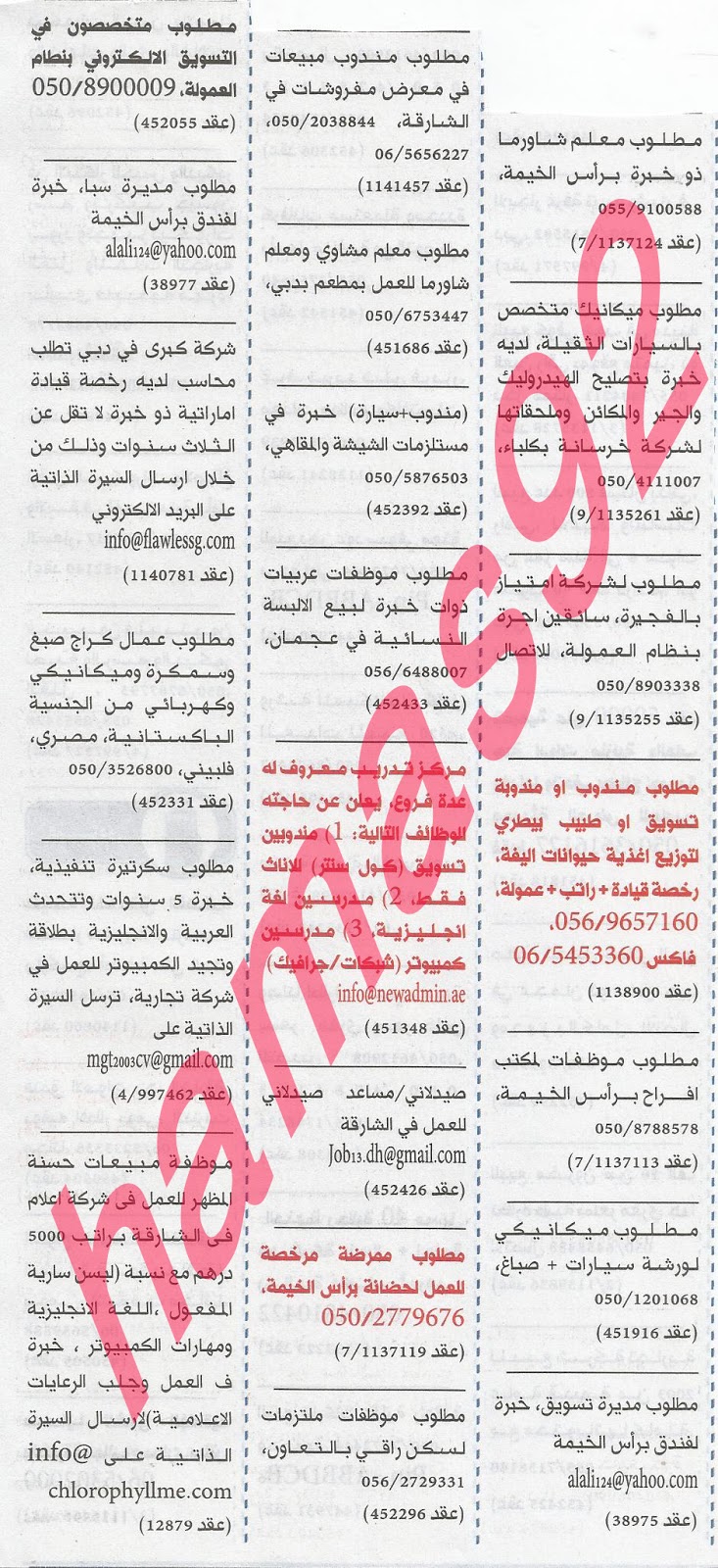 وظائف شاغرة فى جريدة الخليج الامارات الخميس 12-09-2013 %D8%A7%D9%84%D8%AE%D9%84%D9%8A%D8%AC+4