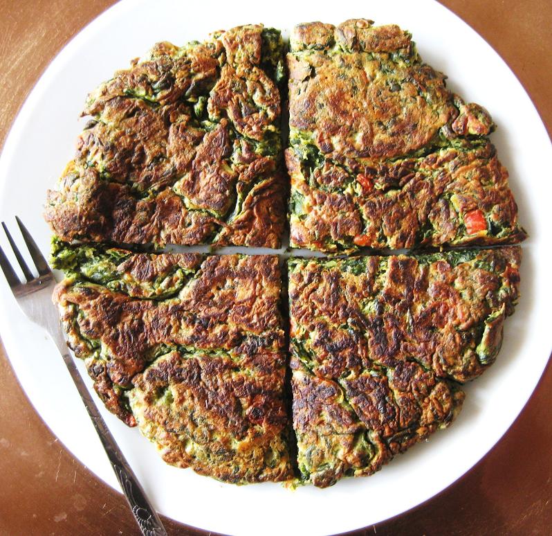 Exquisito Vegetariano! Tortilla vegana de espinacas
