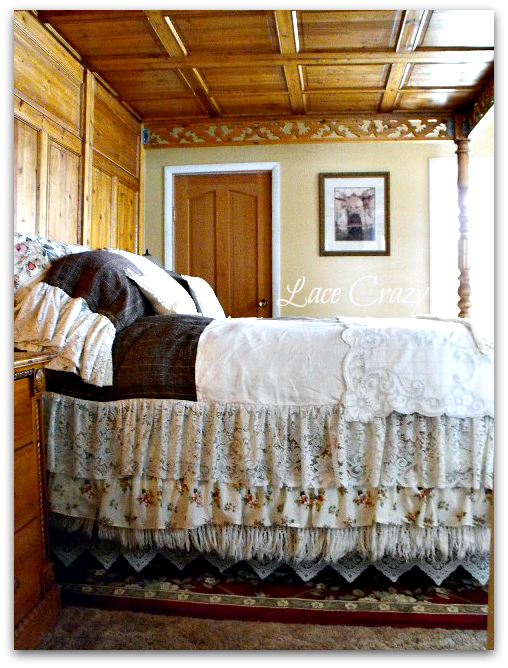 Lace Crazy Linen Napkin Quilt Bedroom Set...