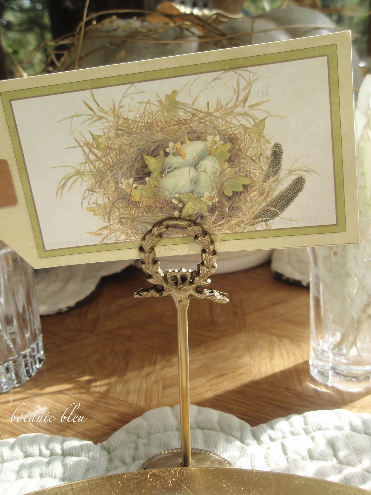 Botanic Bleu Thanksgiving Gold and White Table