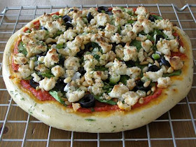 Vegan Spinach and Almond Feta Pizza