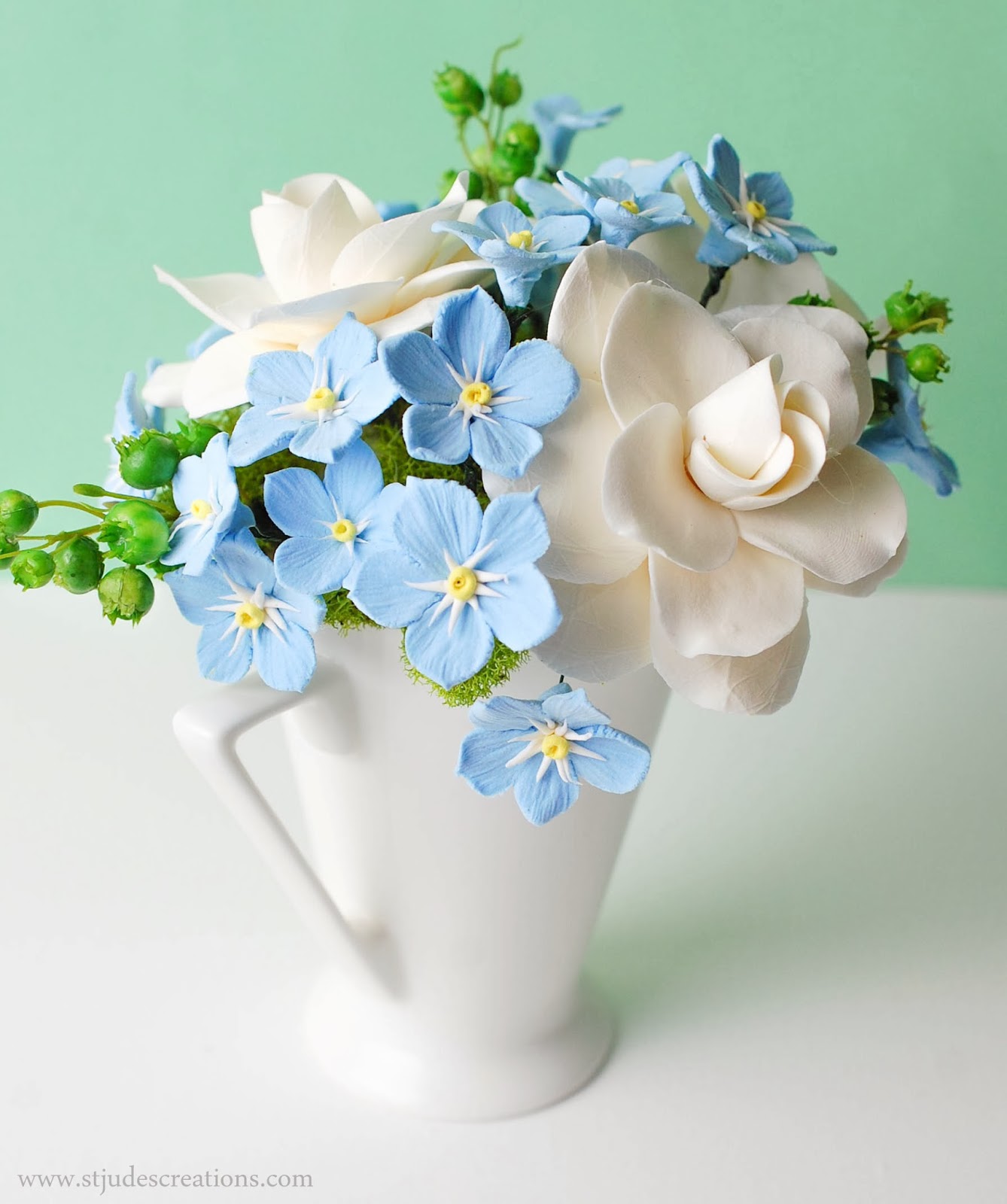 Gardenia me not arrangement Handmade PaPer FloweRs by Maria Noble