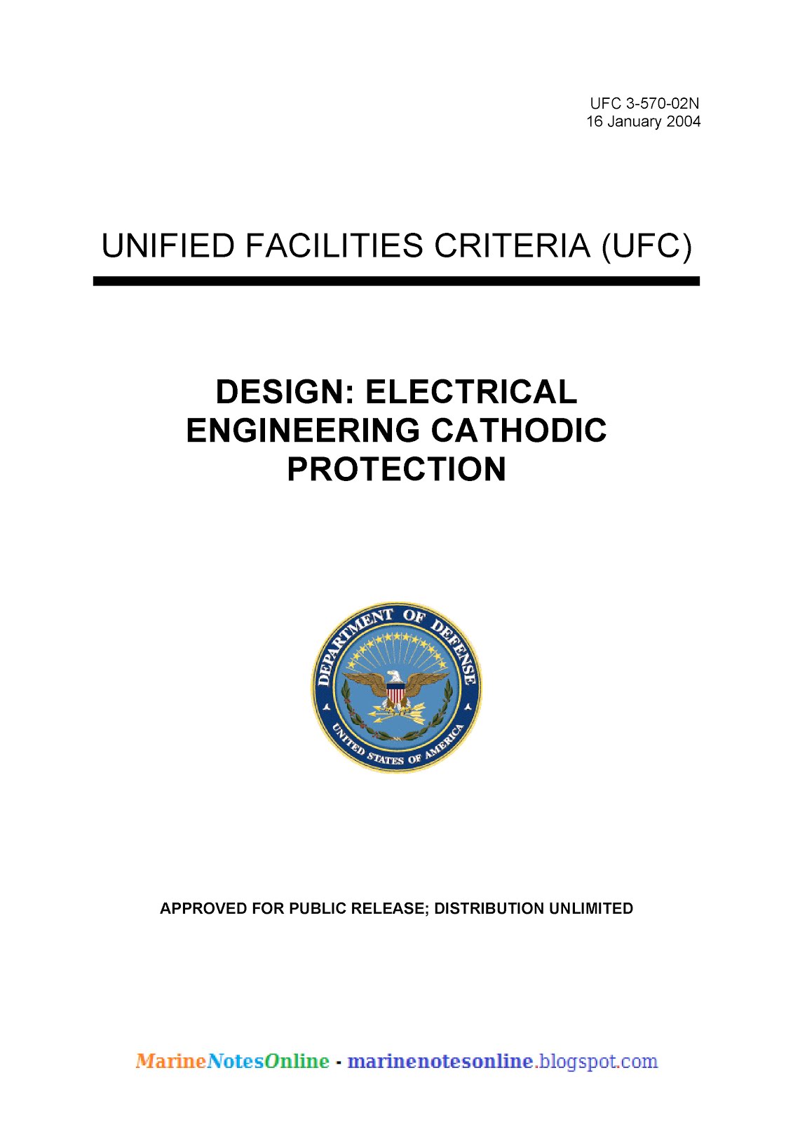 HANDBOOK ELECTRICAL ENGINEERING CATHODIC PROTECTION Marine Notes