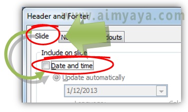  Gambar:  Cara menghilangkan tanggal dan jam dari slide  powerpoint 