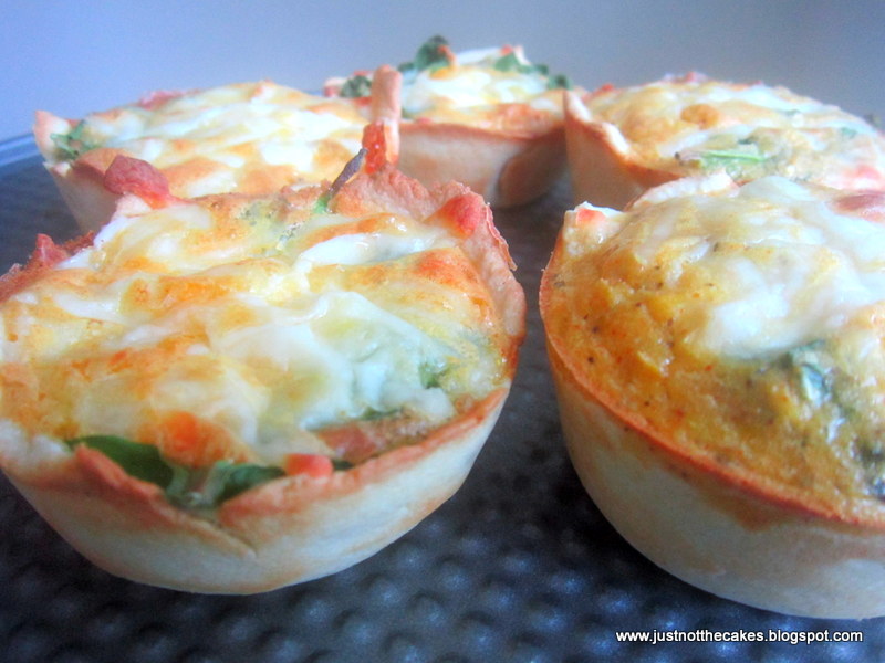 JUST NOT THE CAKES Sweet Corn Baked Egg tarts with spinach