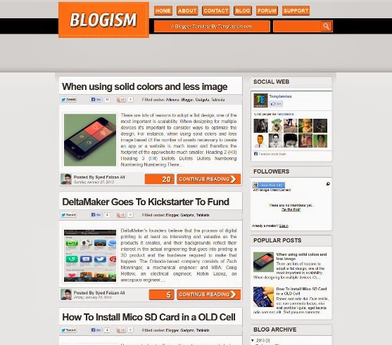Blogism Blogger Template