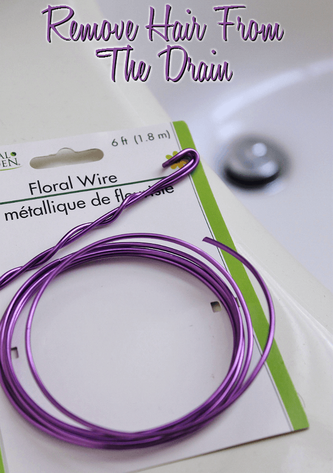 Purchase floral or crafting wire at the local craft store, dollar store, or Walmart garden department for a quick solution to a clossed drain- no rusty wire hangers required! #CleaningUntangled #Ad