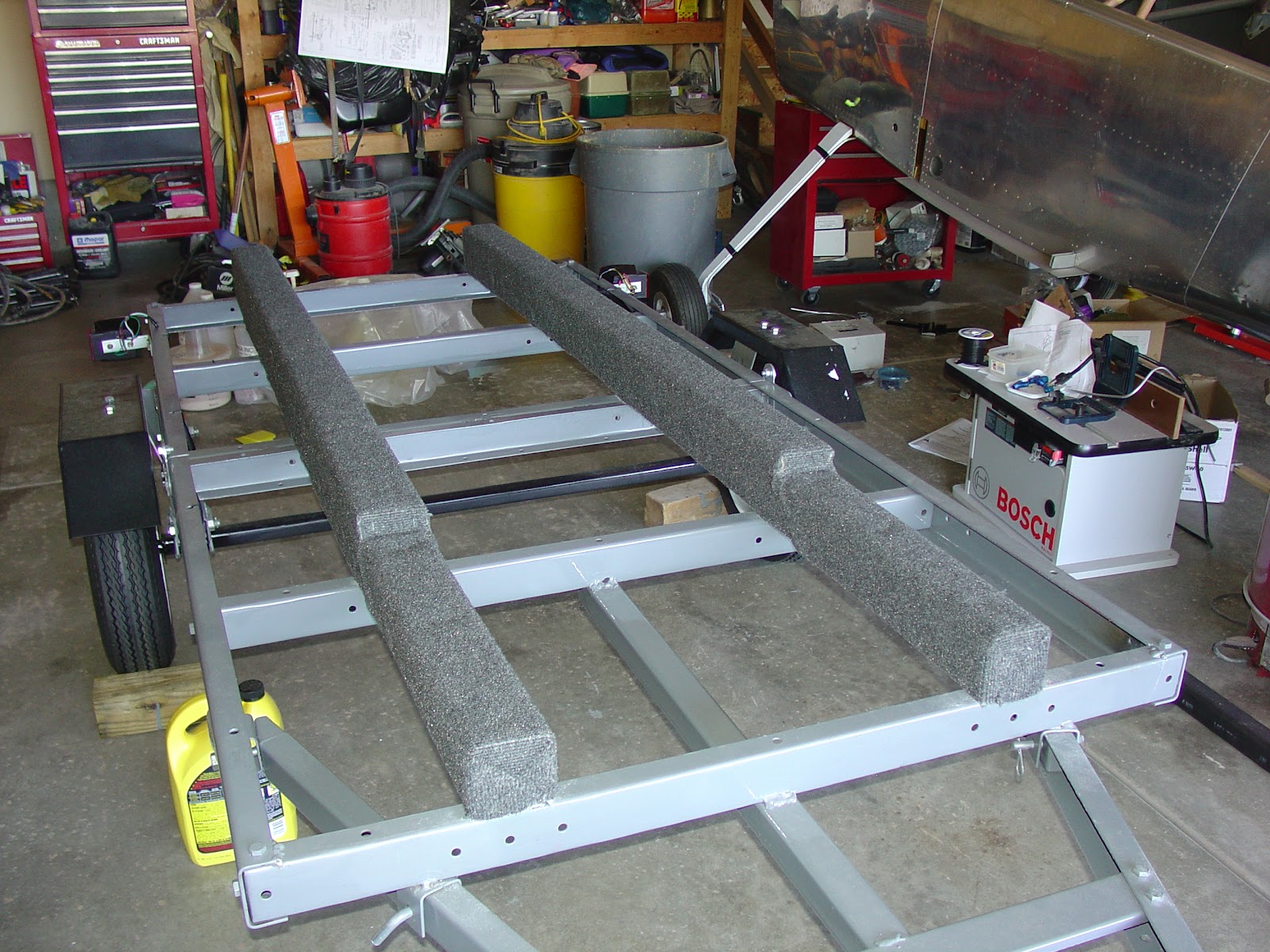 Todd's MiniTug Boat Building Journal Trailer Bunks Carpeted