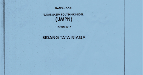 My Way Naskah Soal Umpn 2014 Bidang Tata Niaga