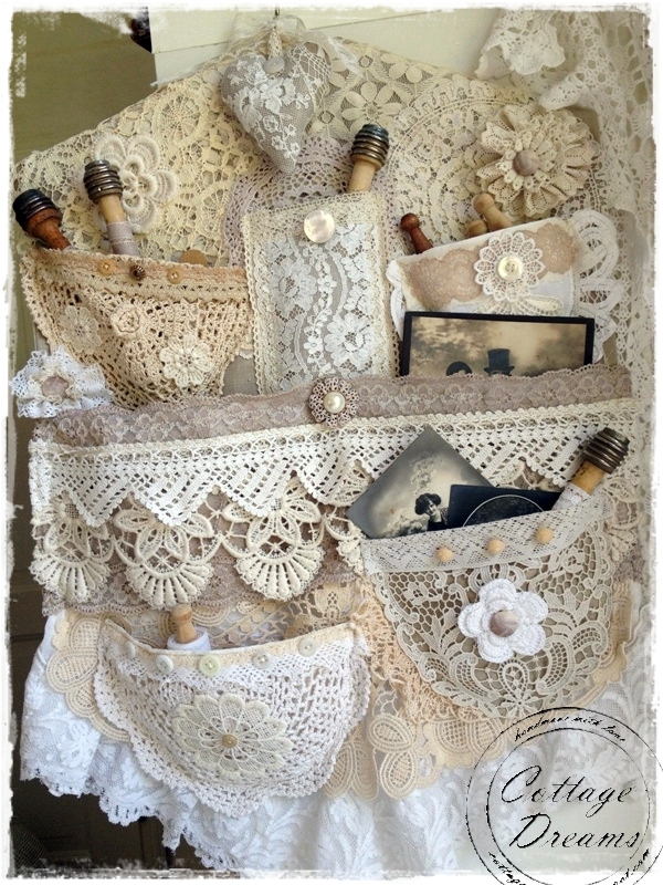 167 best Fabric/Lace Wall Hanging's images on Pinterest Lace, Shabby