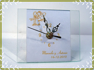 souvenirs casamiento boda reloj personalizado vidrio