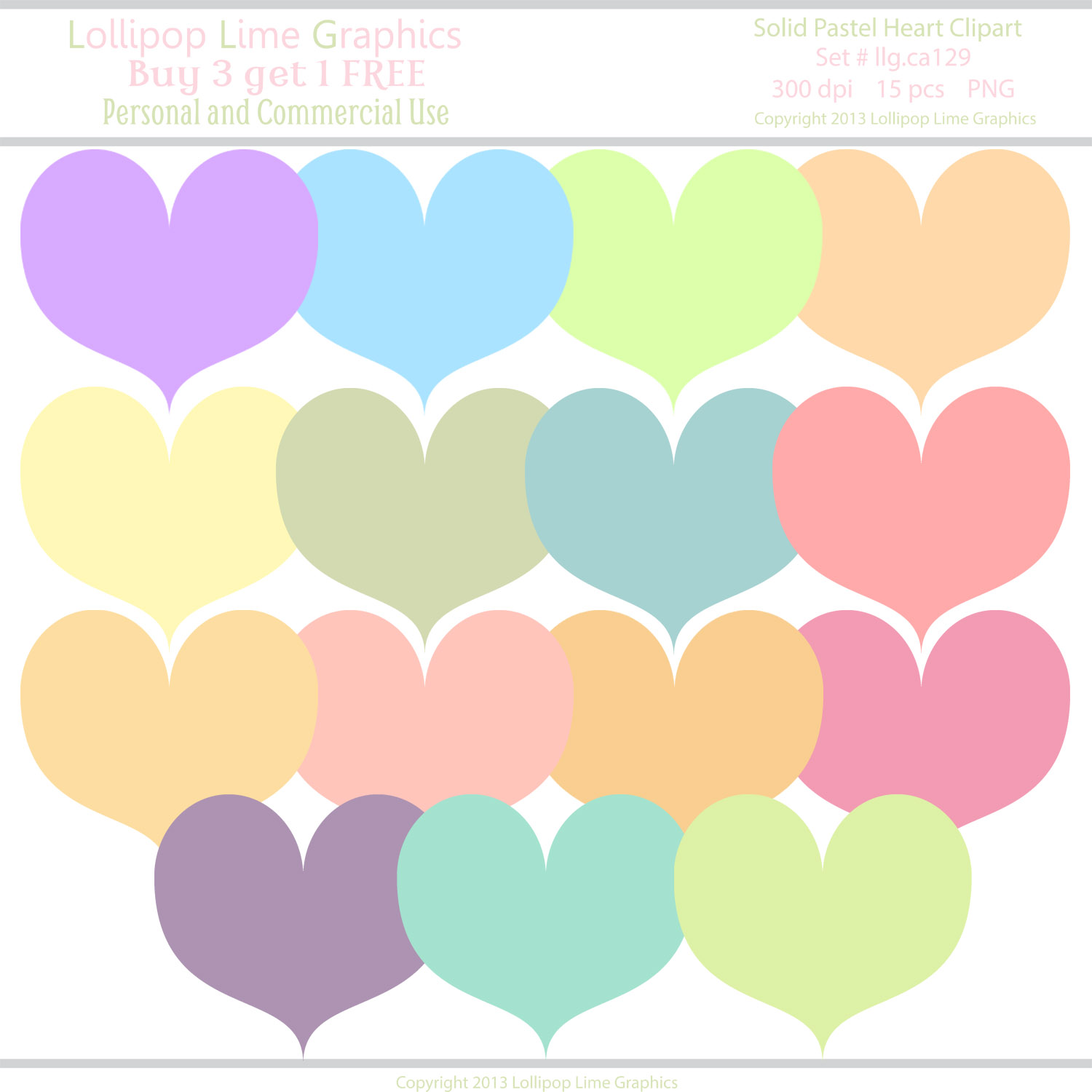 Lollipop Lime Graphics Pastel Hearts