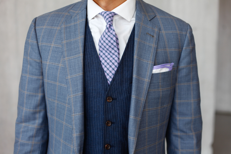 Leo Chan Bonobos Pinstripe Vest & Pants, Brooks Brothers Sport Coat