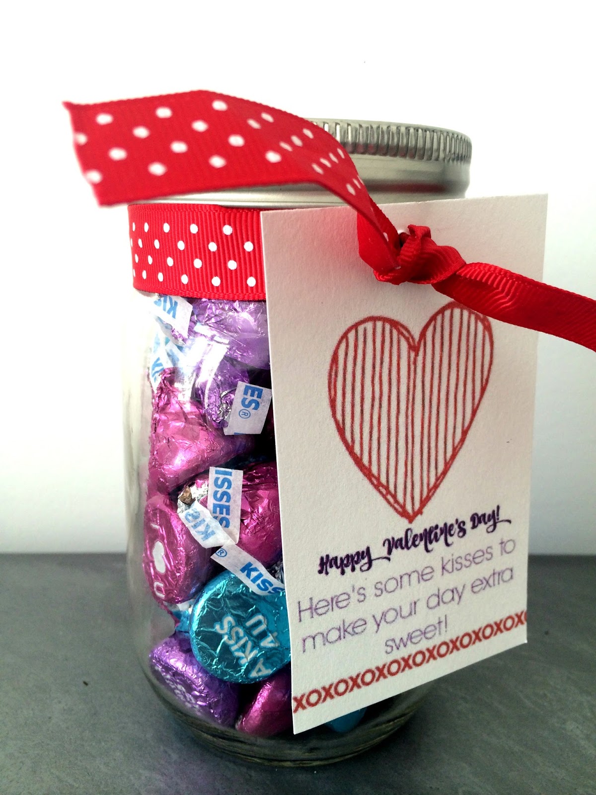 The Valentine Kiss Jar Gift Idea (Free Printable) The Chirping Moms