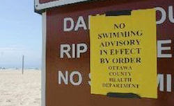 no swim advisory sign