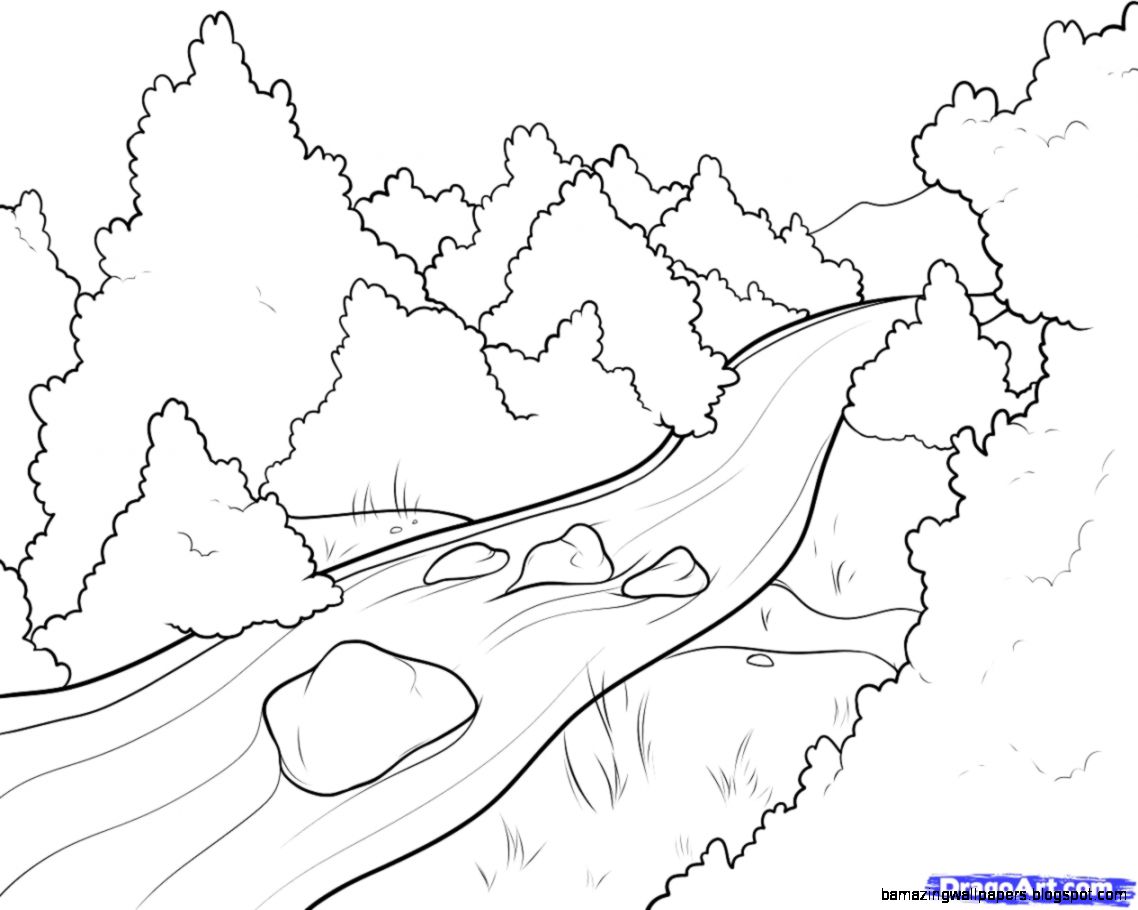 How to Draw a River Step by Step Landscapes Landmarks Places How to Draw a River Step by Step Landscapes Landmarks Places