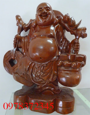 Tượng Gỗ Phật Di Lặc Ngồi Gốc Đào,Gỗ Hương
