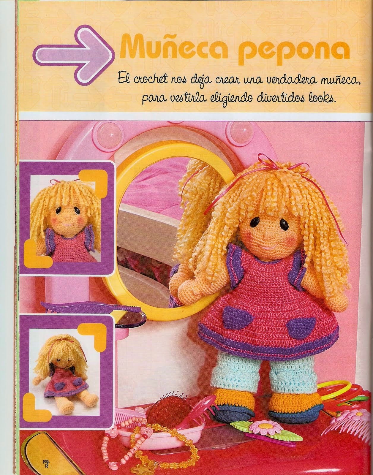 muñeca tejida paso a paso