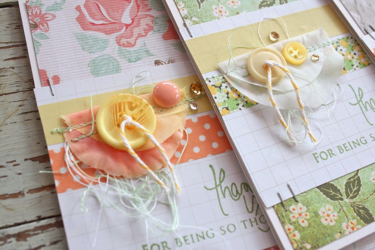 Mish Mash Thank you cards....using artificial flower petals