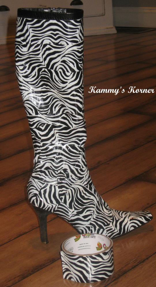 Kammy's Korner Zebra Duck (Duct?) Tape Boots