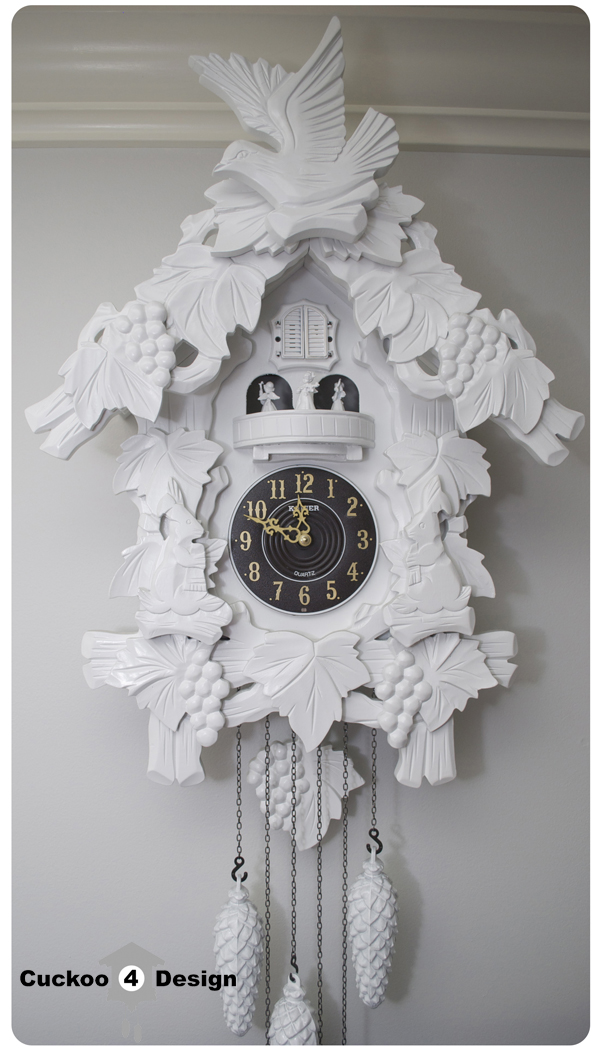 DIY white cuckoo clock DIY room divider