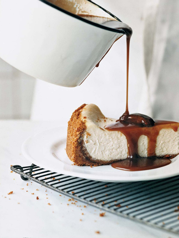 Pecan-Praline Cheesecake with Caramel Saucer. Image via Food&Wine.