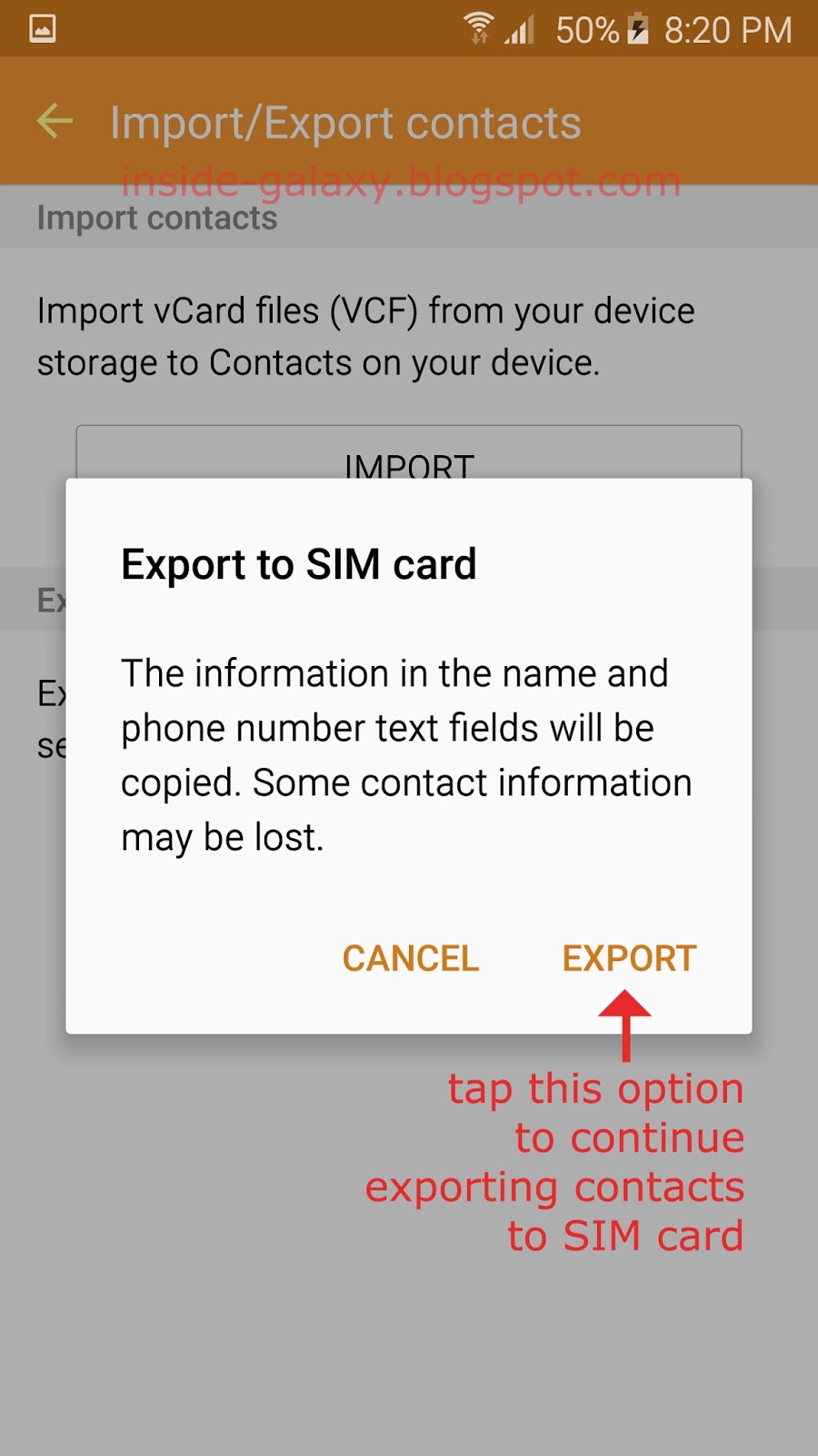 Inside Galaxy Samsung Galaxy S6 Edge How to Export Contacts From
