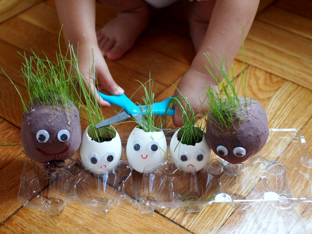 Make Grass Egg Heads and Grass Stocking Heads | Pink Stripey Socks
