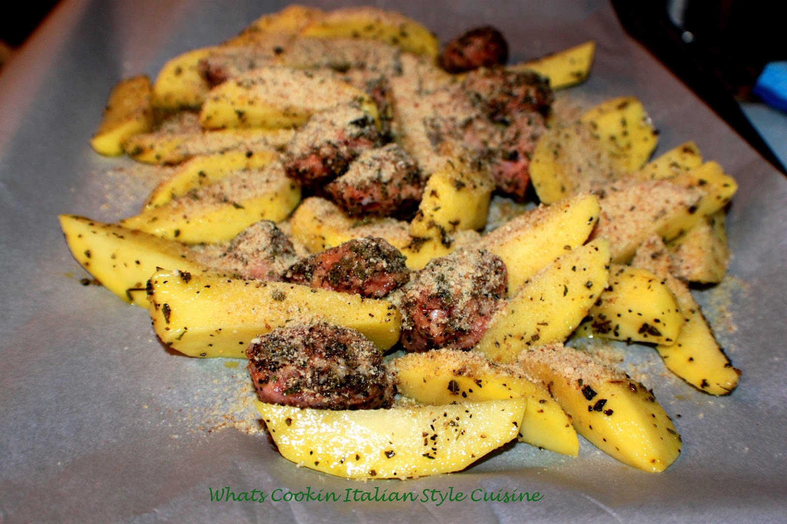 Baked Potato Wedges and Sausage Recipe What's Cookin' Italian Style