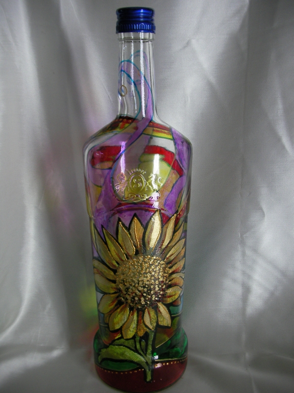 hand painted glass bottle projects art craft ideas