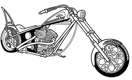 Desenhos para colorir, desenhar e pintar : Desenho de moto para