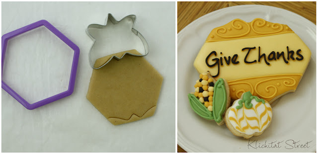 fancy plaque cookie cut with a butterfly cookie cutter