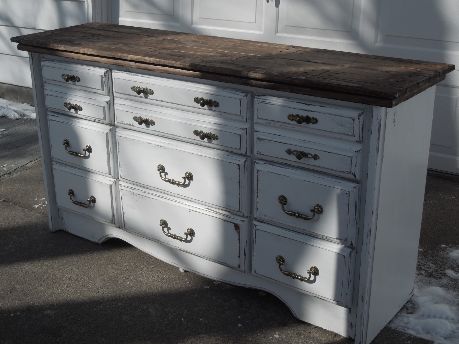 Tattered Lantern Large White Distressed 9 Drawer Dresser Sold