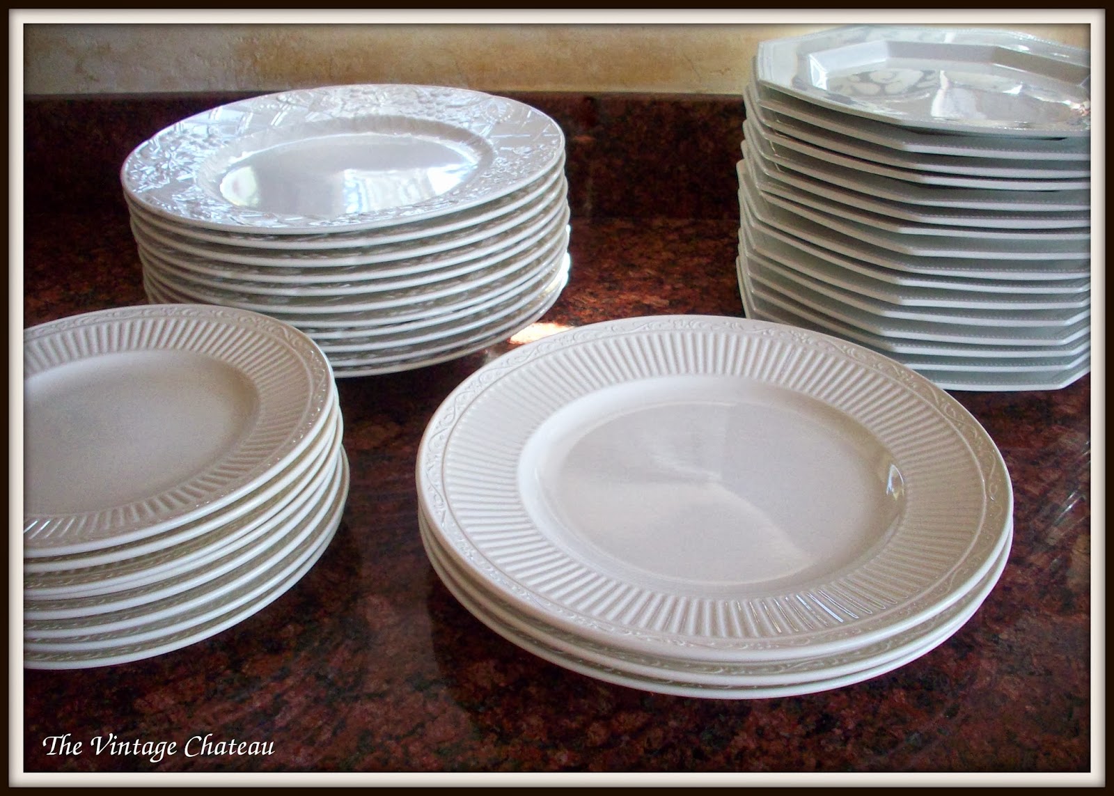 1980s Mikasa Embossed Octagonal Bread plates good to very good 3 are