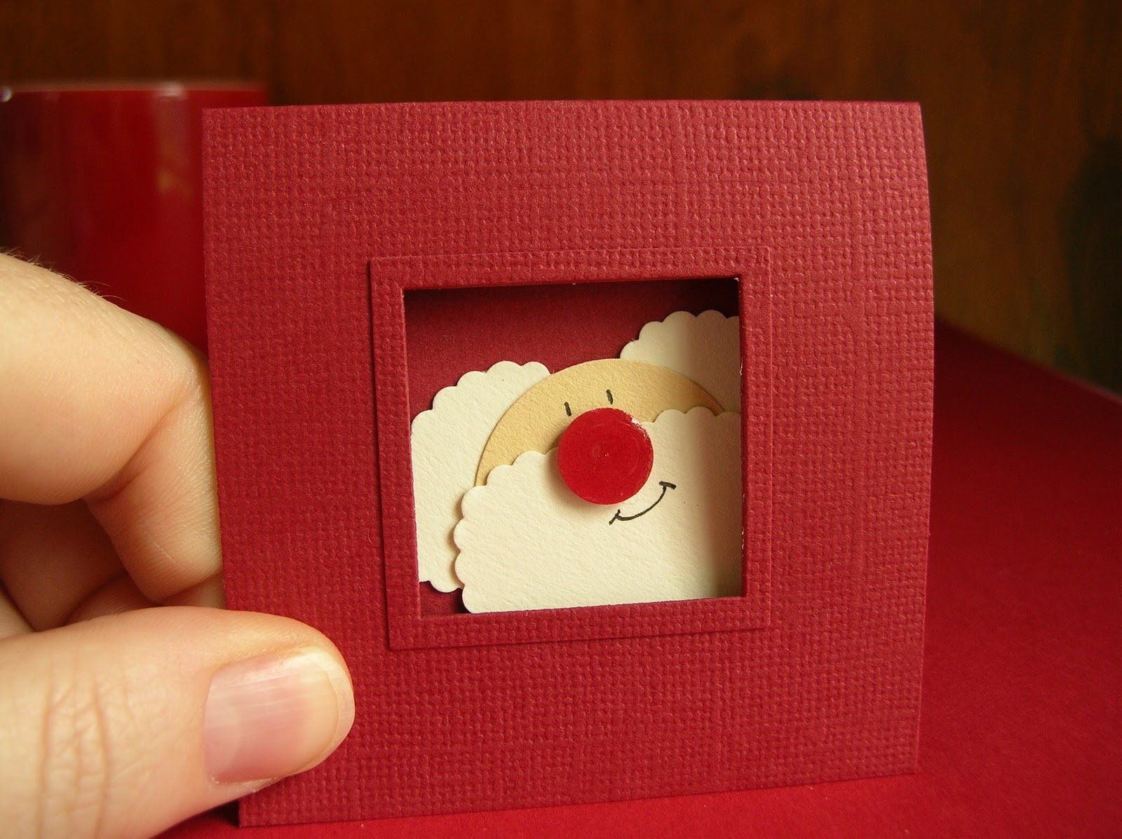 Punch Art Fun Punch Art Christmas Cards Santa porthole (square)