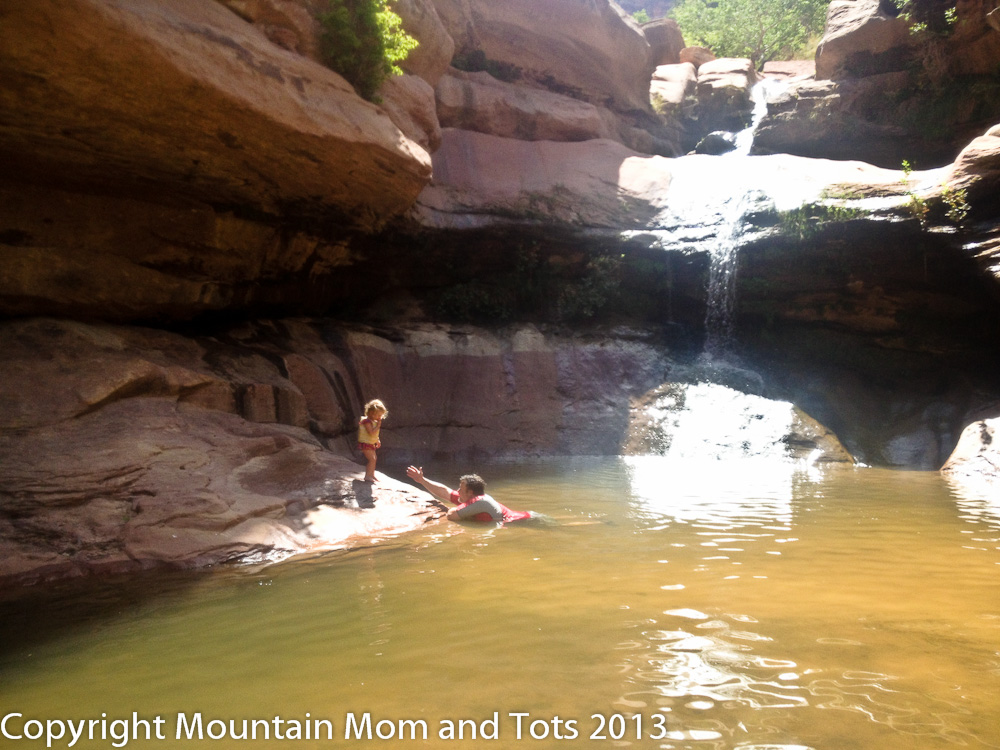 Secret Swim Spot, Zion National Park, Utah Mountain Mom and Tots