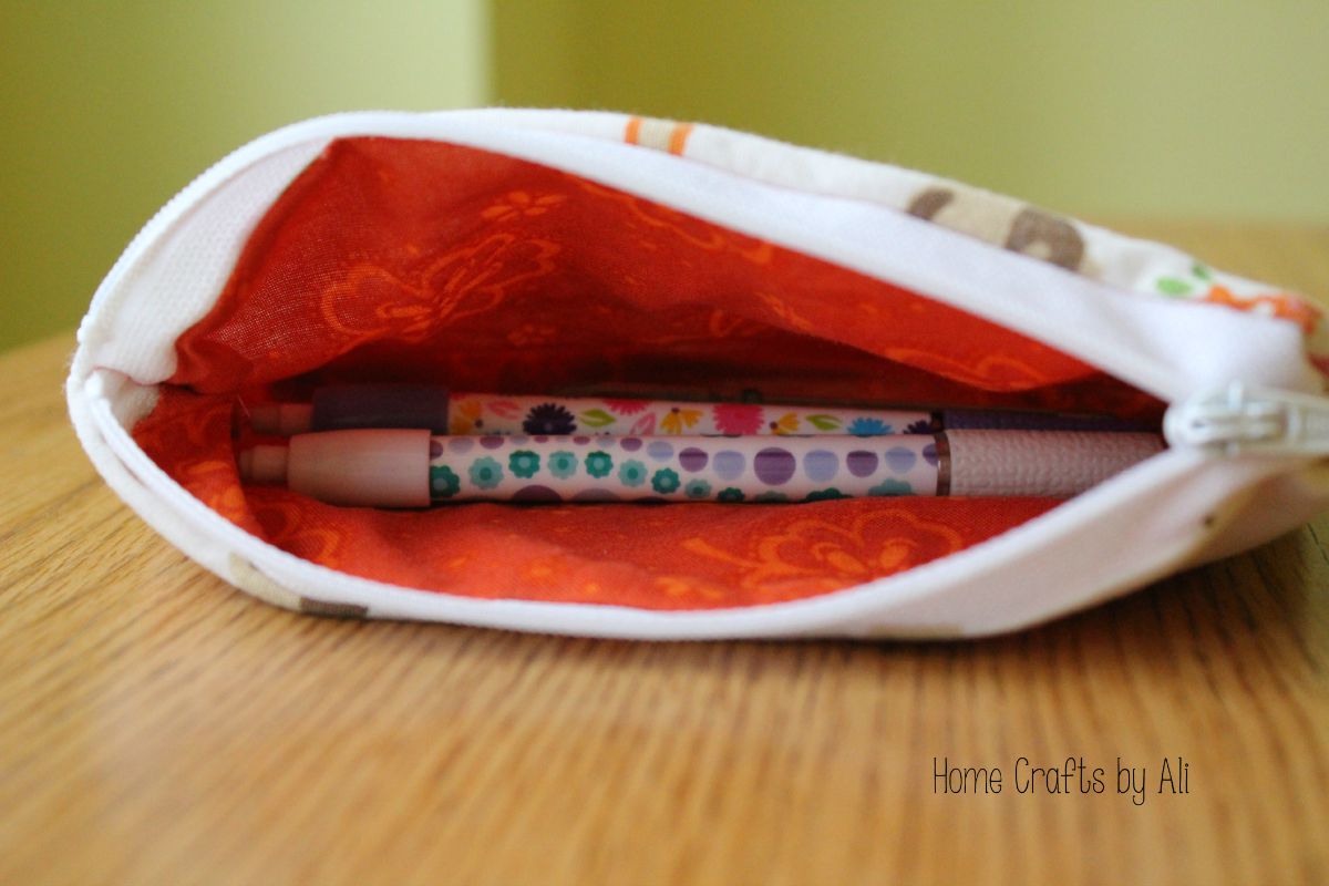 DIY Fabric Zippered Pencil Pouch Home Crafts by Ali
