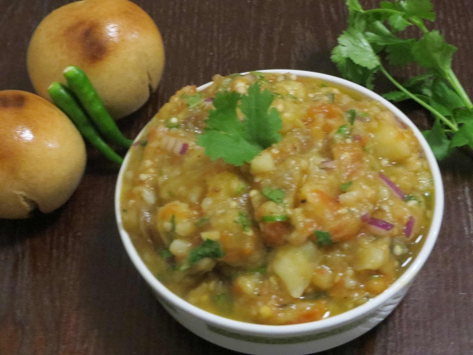 "Yummie Bites" BAINGAN ALOO BHARTA OR CHOKHA (MASHED EGGPLANT AND POTATO)