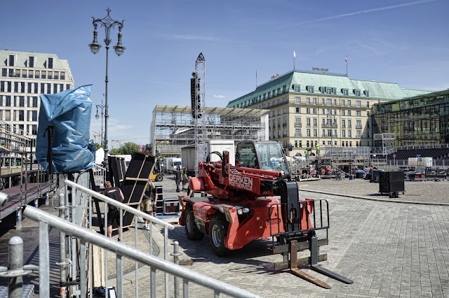 Baustelle Pariser Platz, Aufbau für die Rede von Barack Obama, 10117 Berlin, 17.06.2013