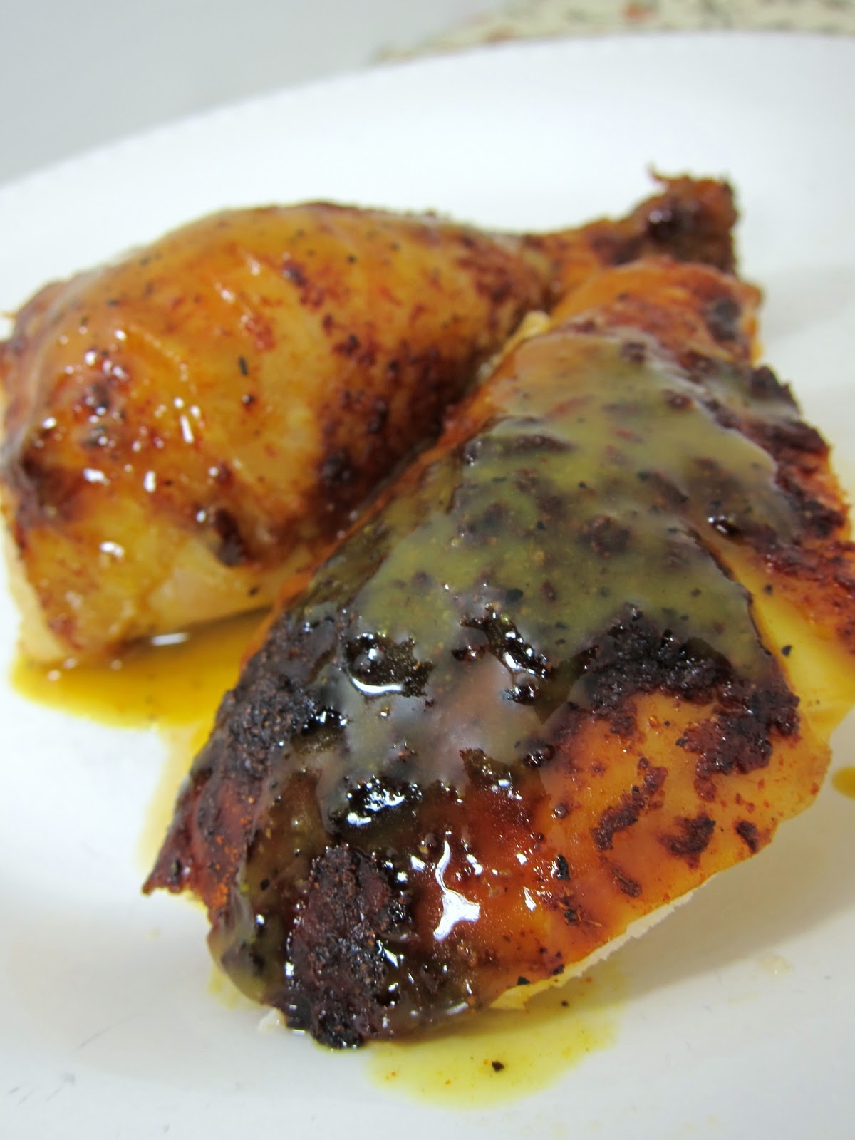 BBQ Chicken with Honey Mustard BBQ Sauce Plain Chicken